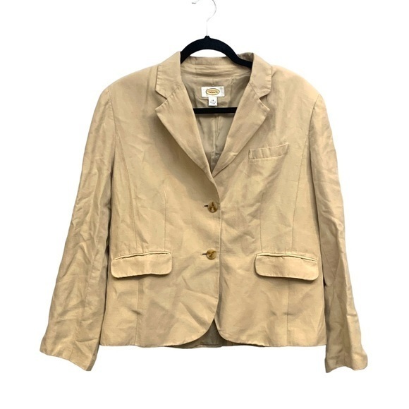 Talbots Women Tan Blazer Jacket Size‎ 14 - Picture 1 of 11